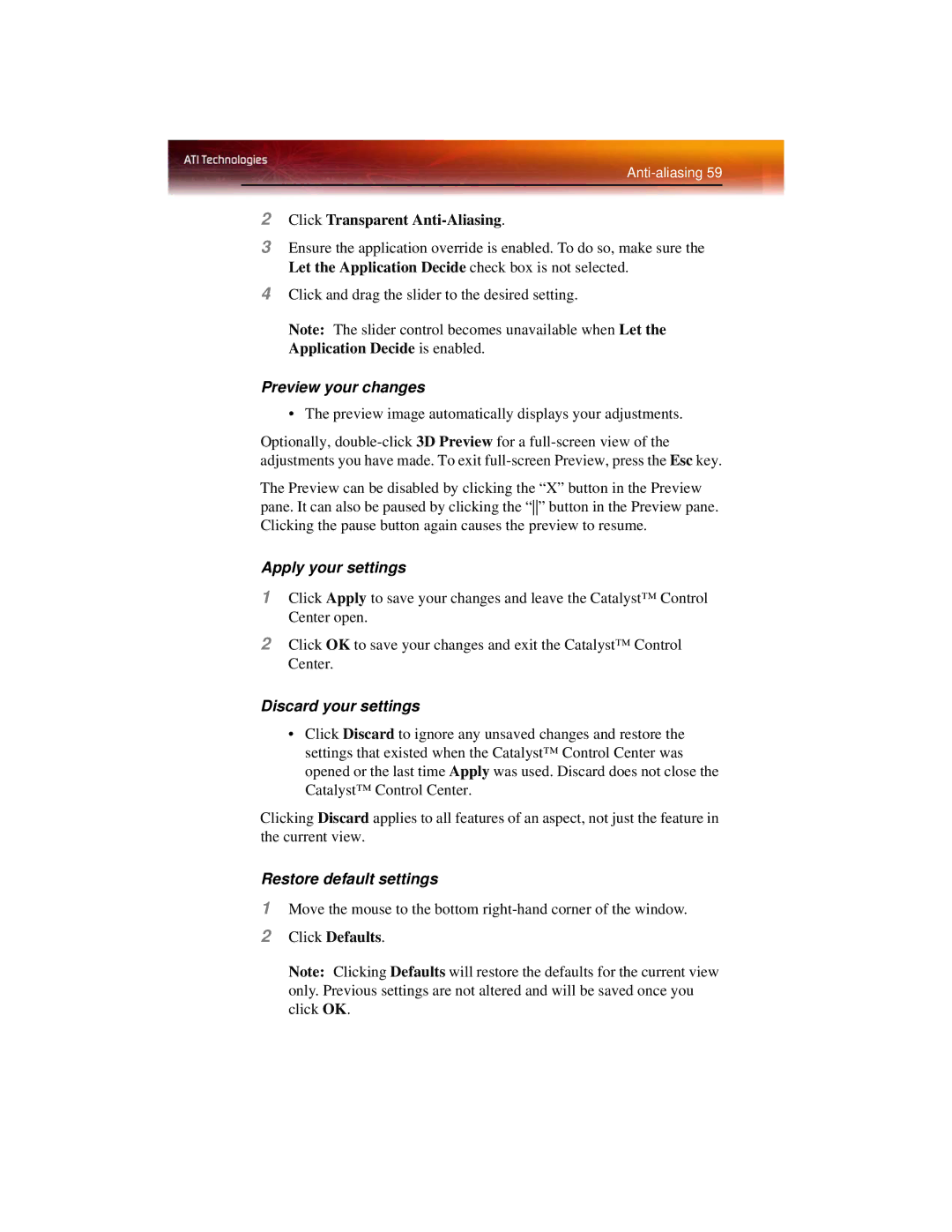 ATI Technologies X1600 manual Click Transparent Anti-Aliasing 