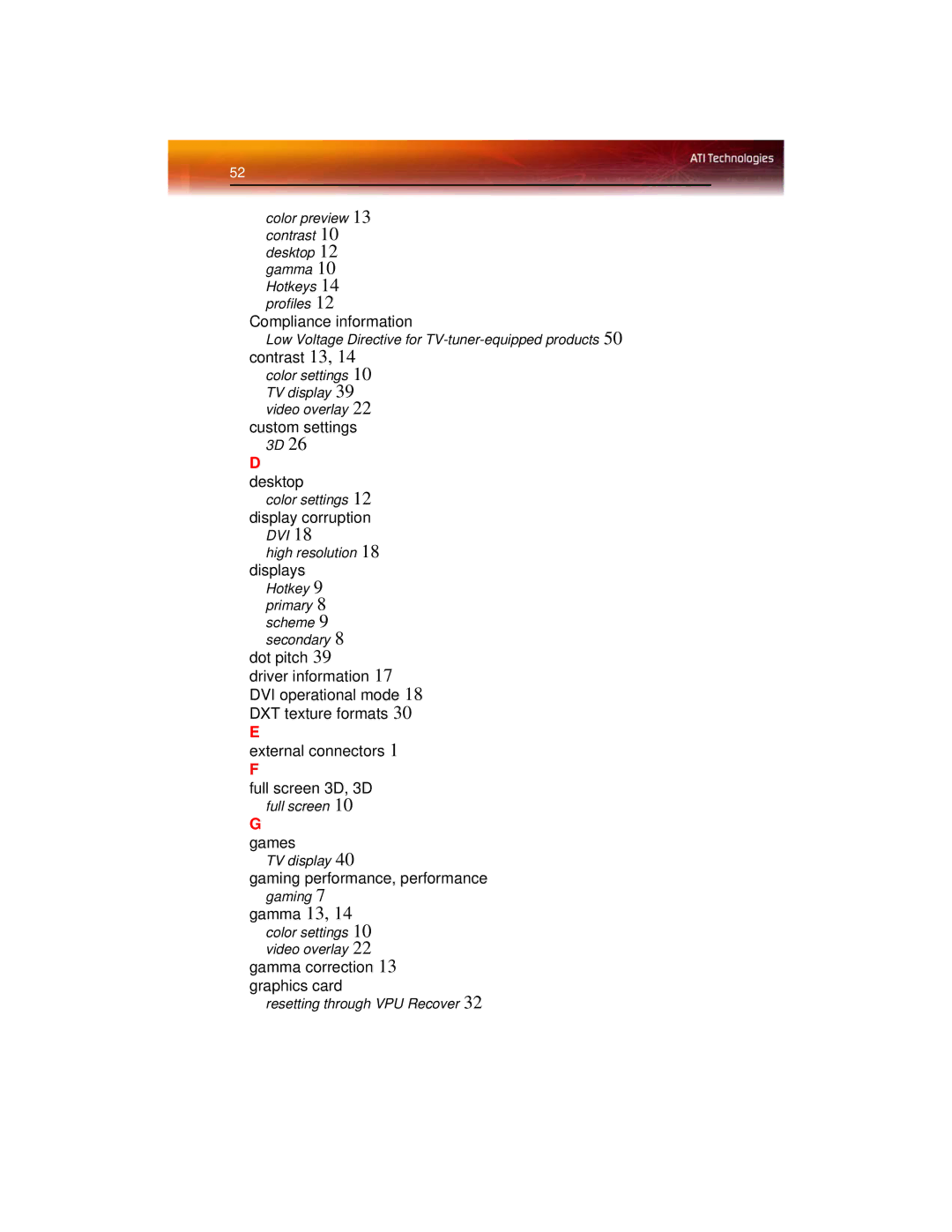 ATI Technologies X600 manual Custom settings Desktop 