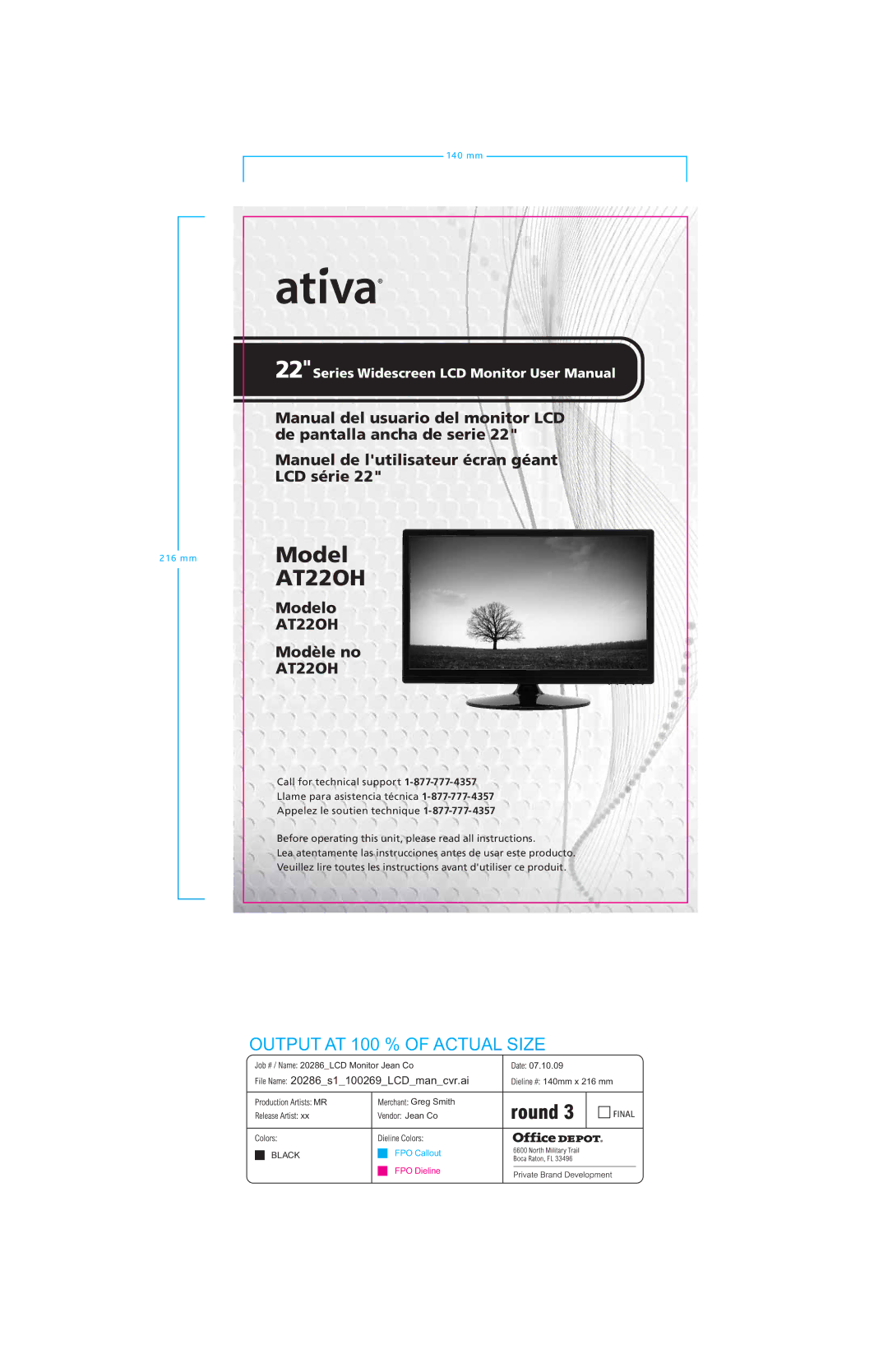 Ativa AT22OH user manual 