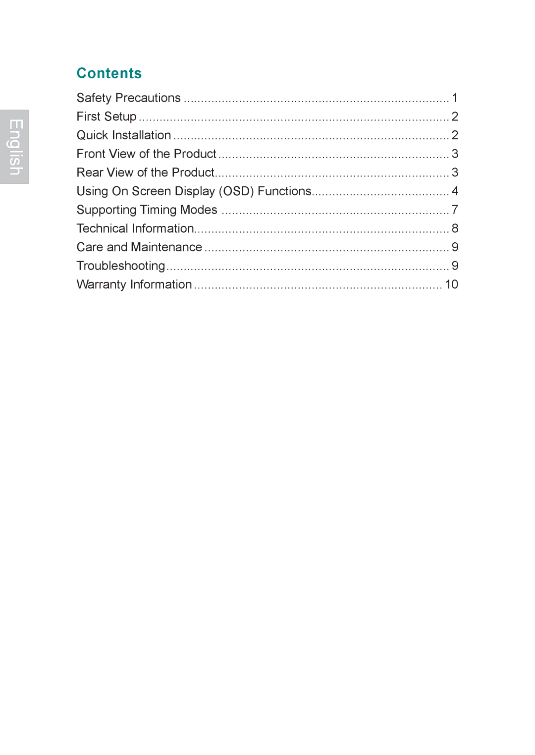 Ativa AT22OH user manual Contents 