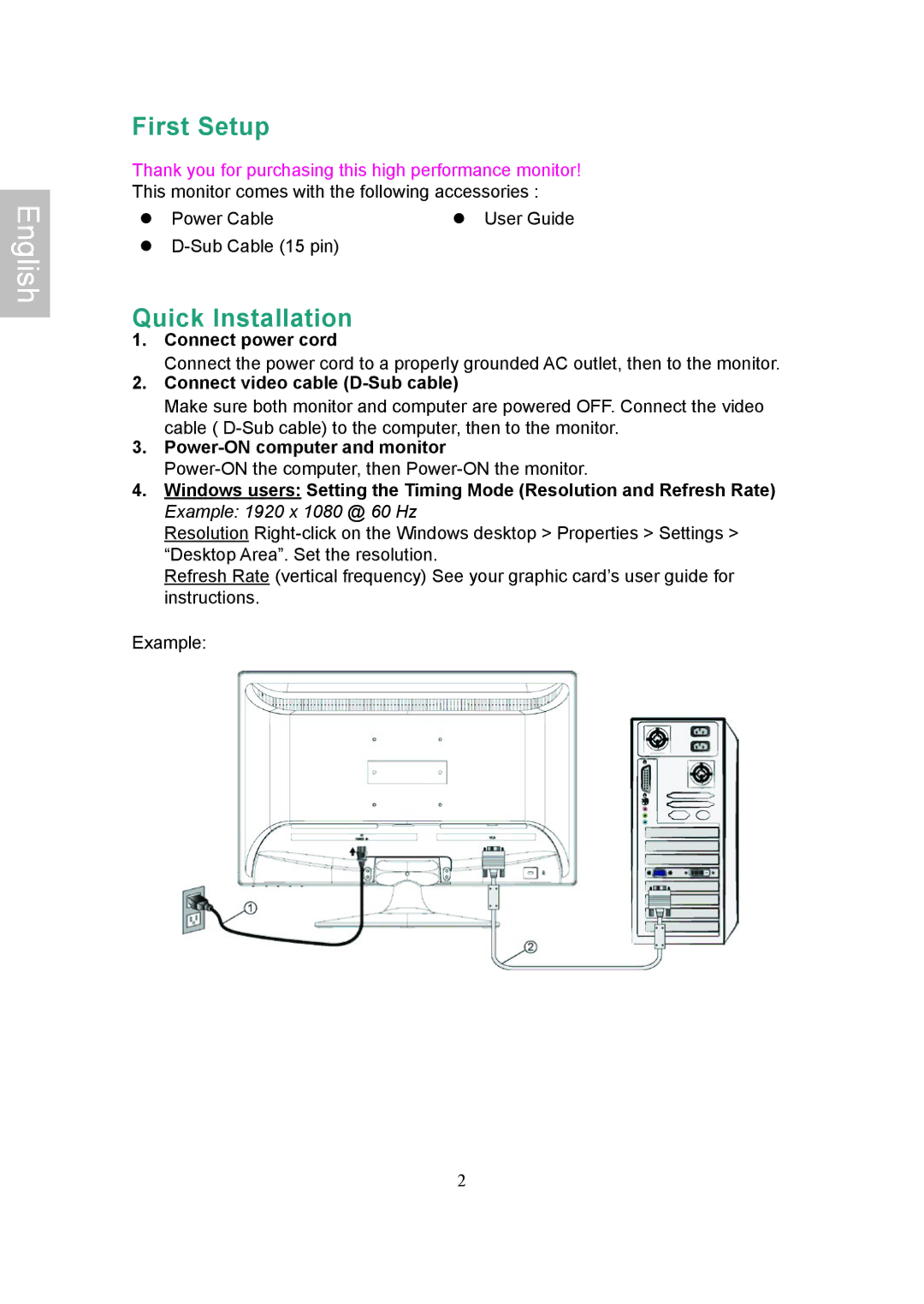 Ativa AT22OH user manual First Setup, Quick Installation 