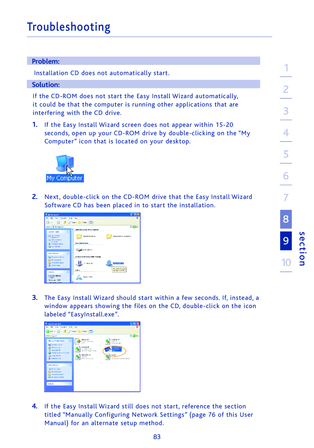 Ativa AWGR54 user manual Problem, Solution 