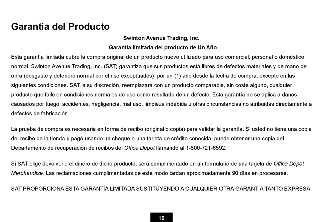 Ativa KS02 manual Garantía del Producto 