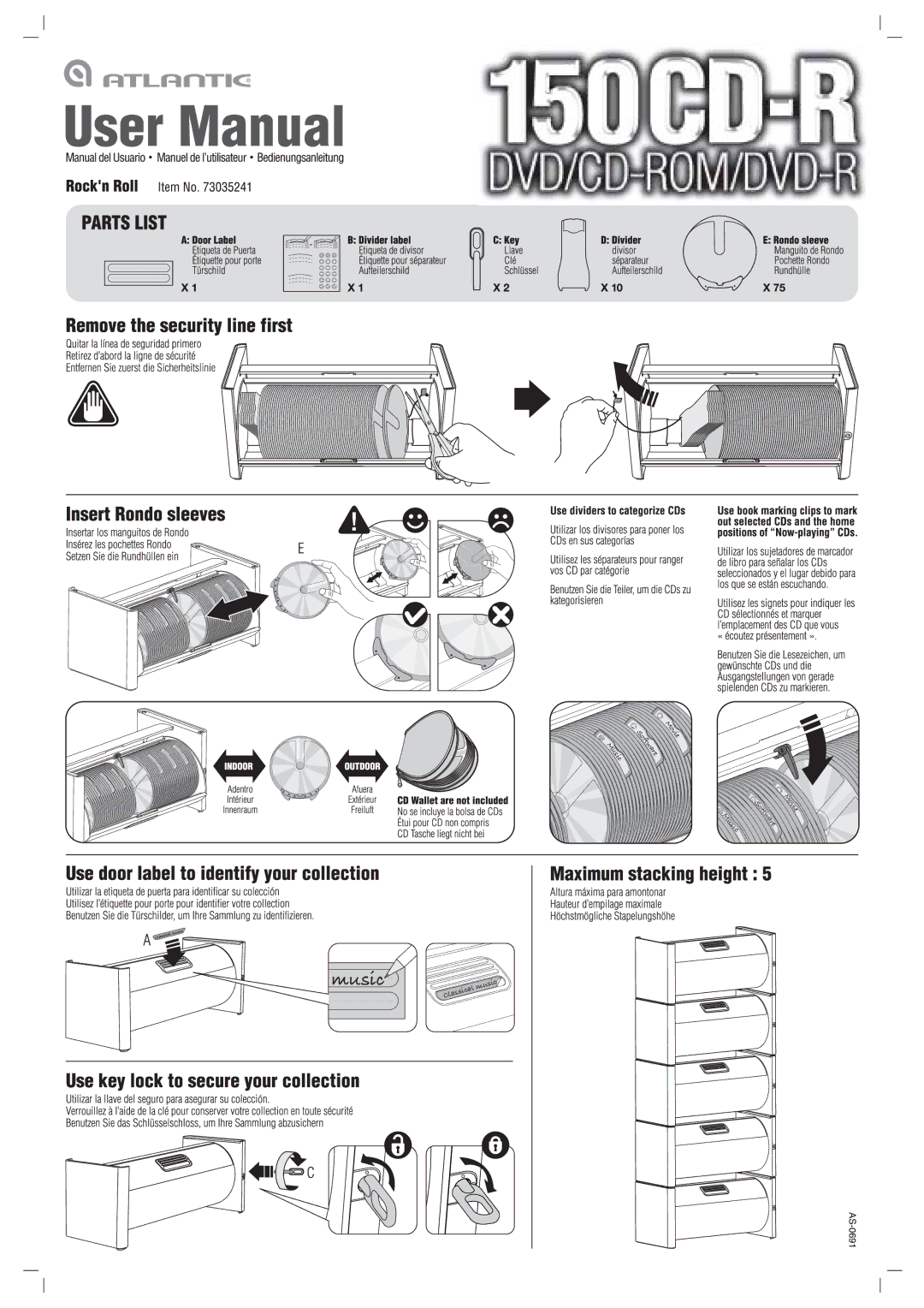 Atlantic 150CD-R manual Music 