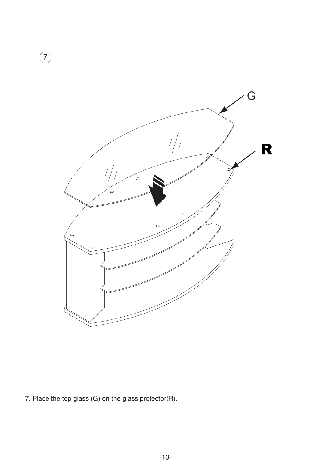 Atlantic 36835513 manual Place the top glass G on the glass protectorR 