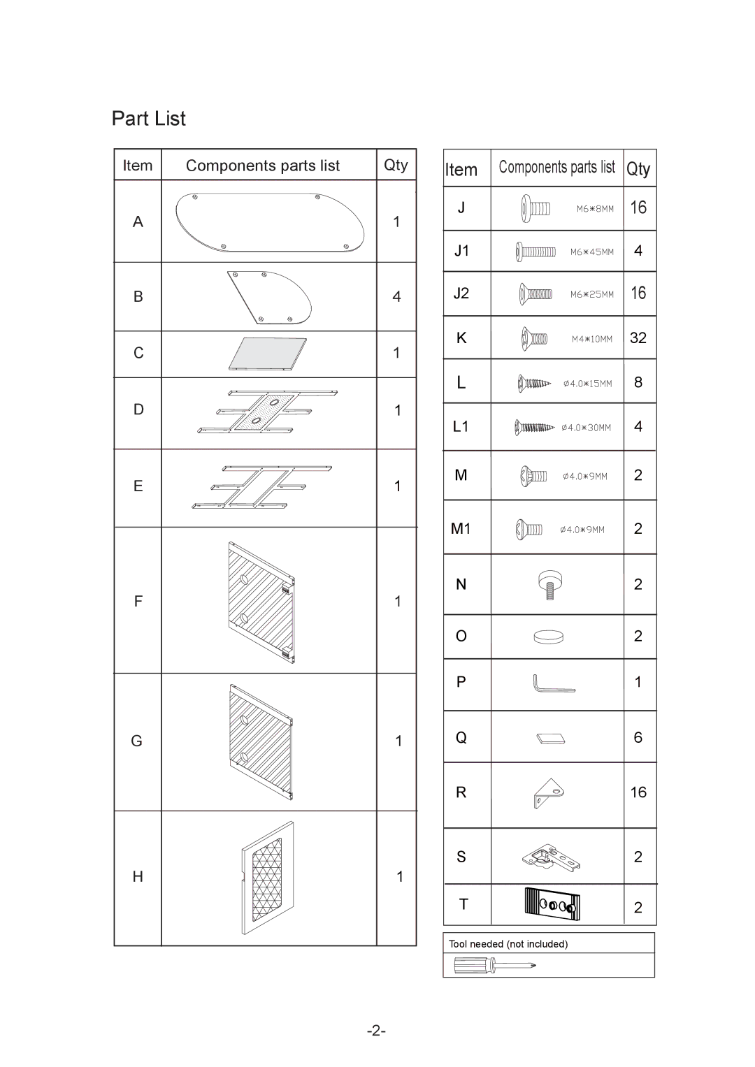 Atlantic 36835514 manual Part List 