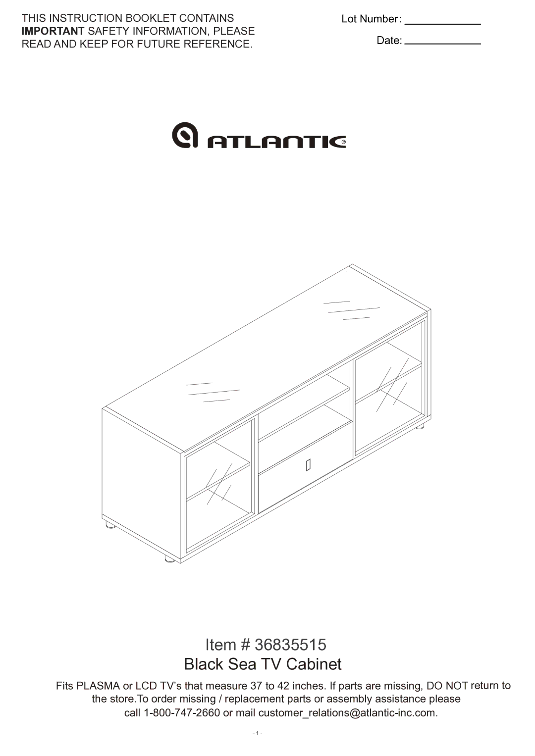 Atlantic 36835515 manual Item # 