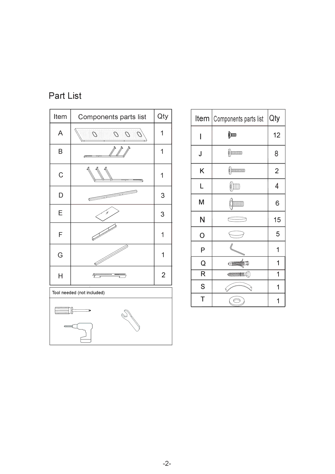 Atlantic 36835516 manual Part List 