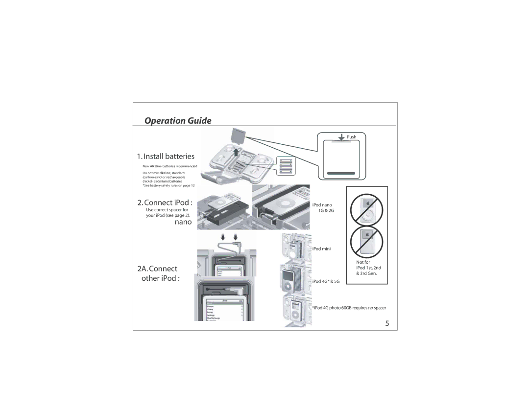 Atlantic EGO instruction manual Operation Guide, Install batteries 