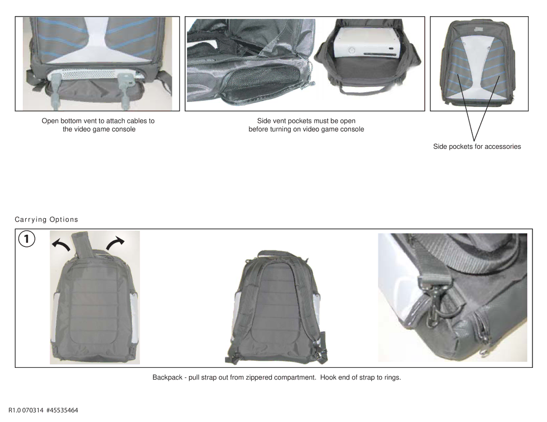 Atlantic Gaming Travel Bag manual Carrying Options 