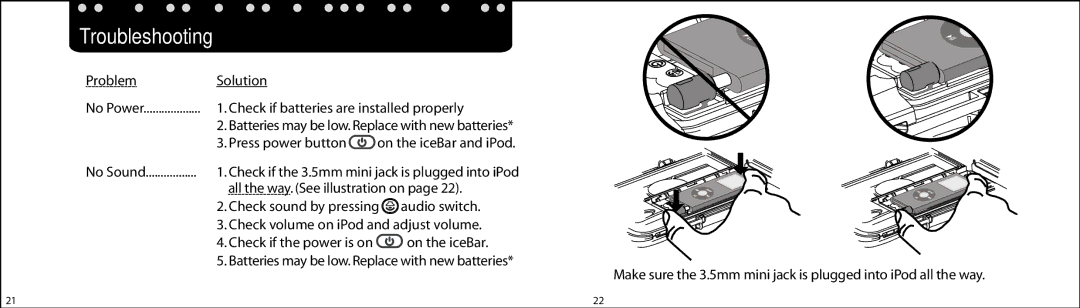 Atlantic iceBar instruction manual Troubleshooting 