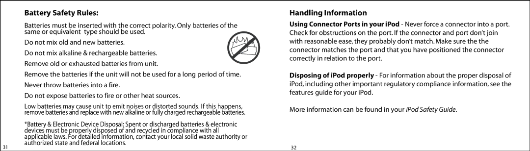 Atlantic iceBar instruction manual Battery Safety Rules 