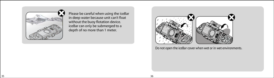 Atlantic instruction manual Do not open the iceBar cover when wet or in wet environments 