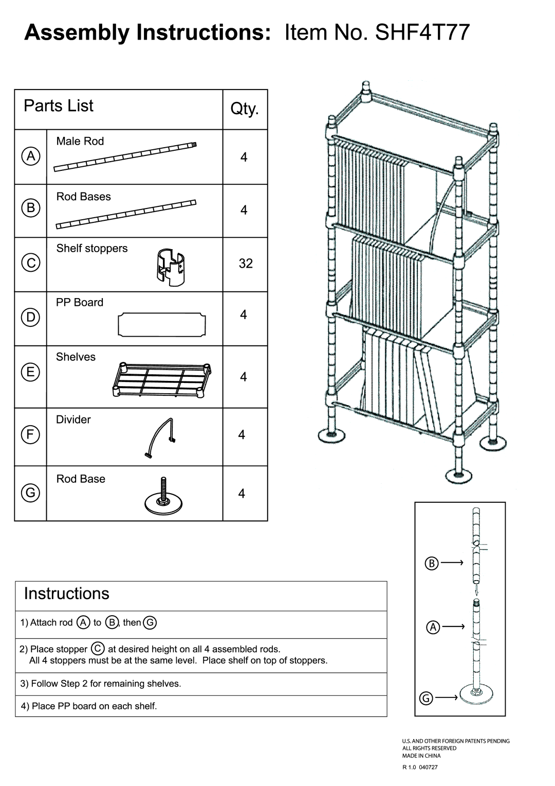 Atlantic SHF4T77 manual 