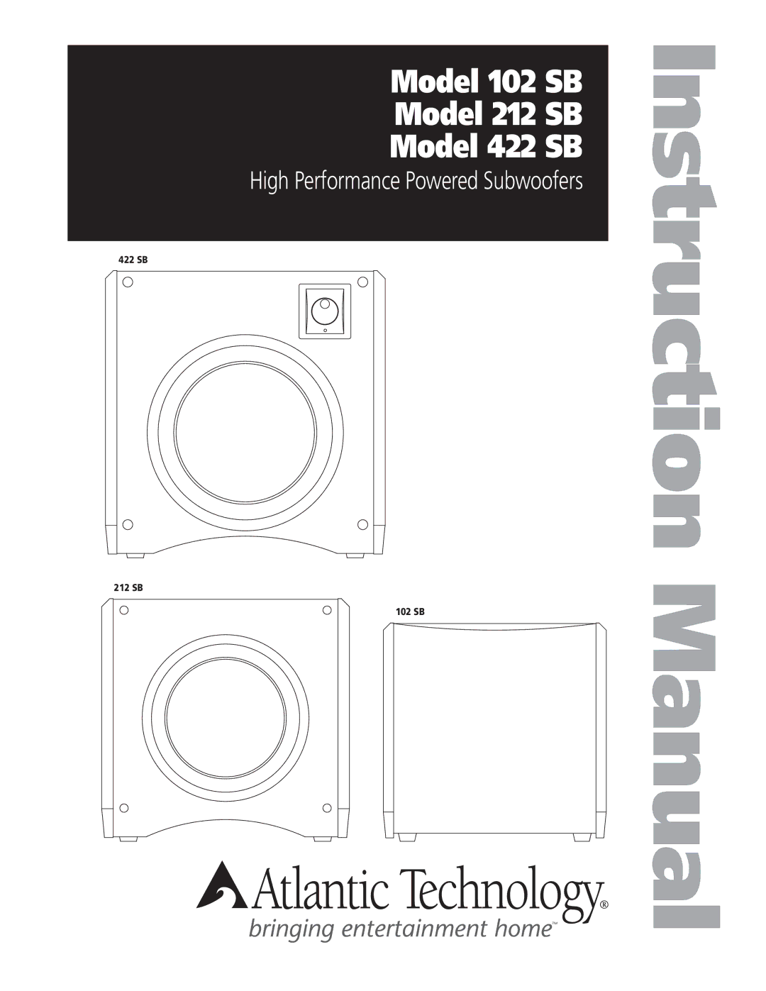 Atlantic Technology instruction manual Model 102 SB Model 212 SB Model 422 SB 