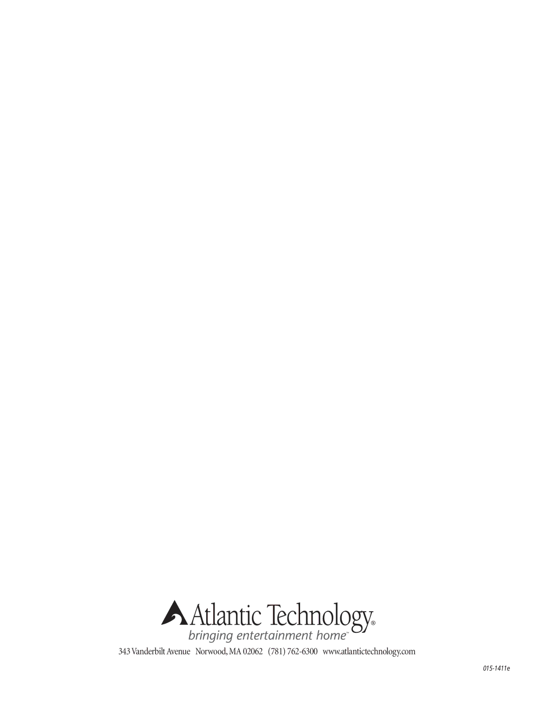 Atlantic Technology 4200e THX instruction manual 015-1411e 