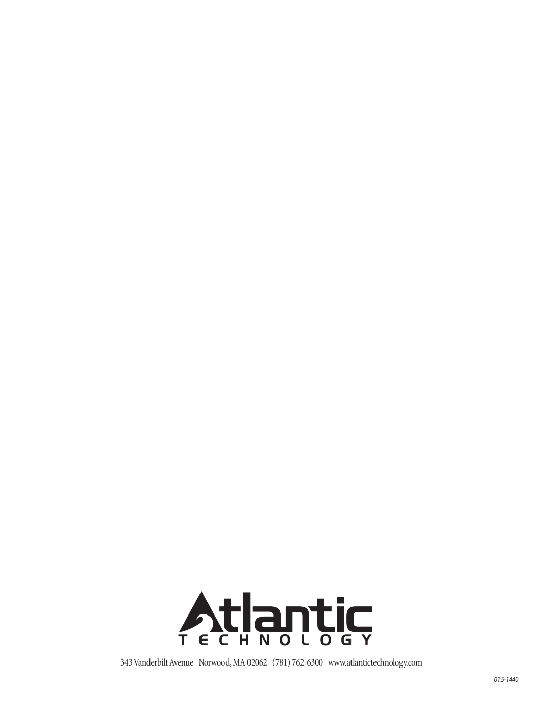 Atlantic Technology 4400 LR, 4400 C, 4400 SR instruction manual 015-1440 