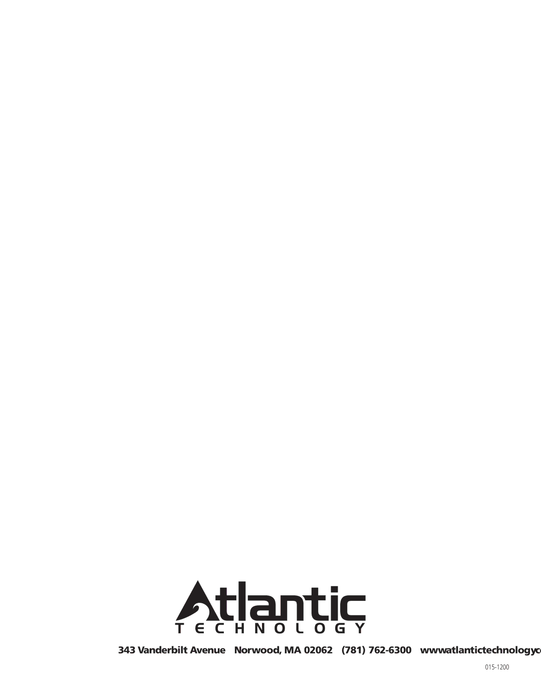 Atlantic Technology 444 SB, 334 SB, 224 SB instruction manual 015-1200 