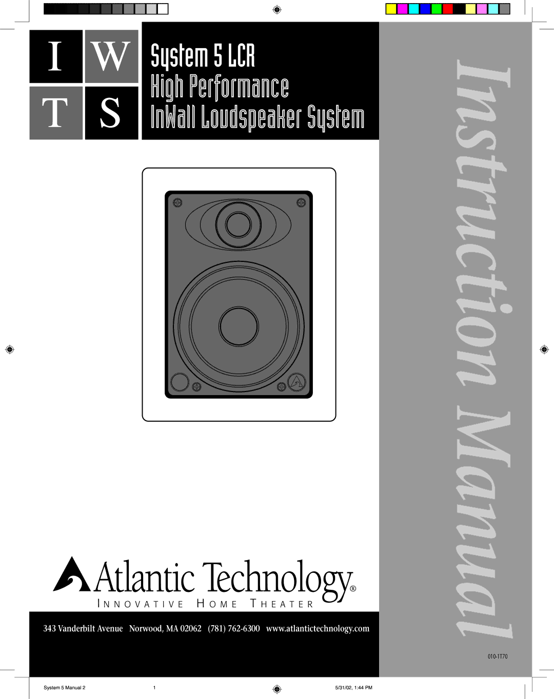 Atlantic Technology 5 LCR instruction manual Instruc tion Man ual 