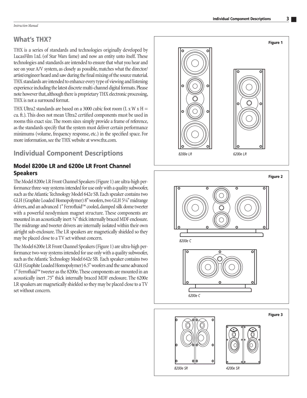 Atlantic Technology 8200E instruction manual What’s THX? Individual Component Descriptions 