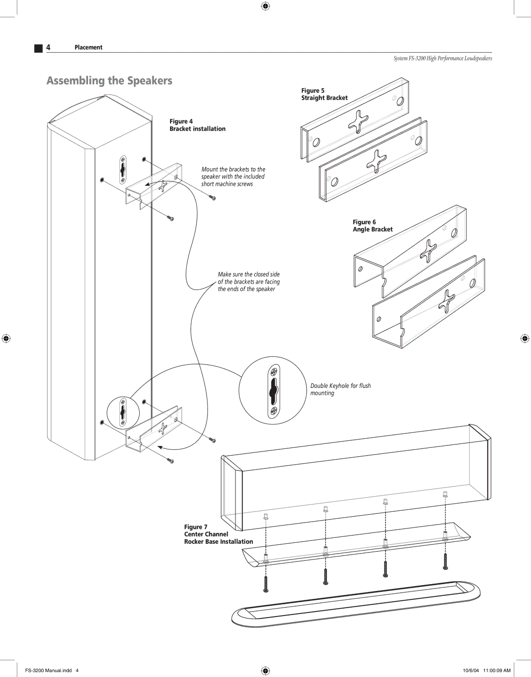 Atlantic Technology FS-3200 instruction manual Assembling the Speakers, Angle Bracket 