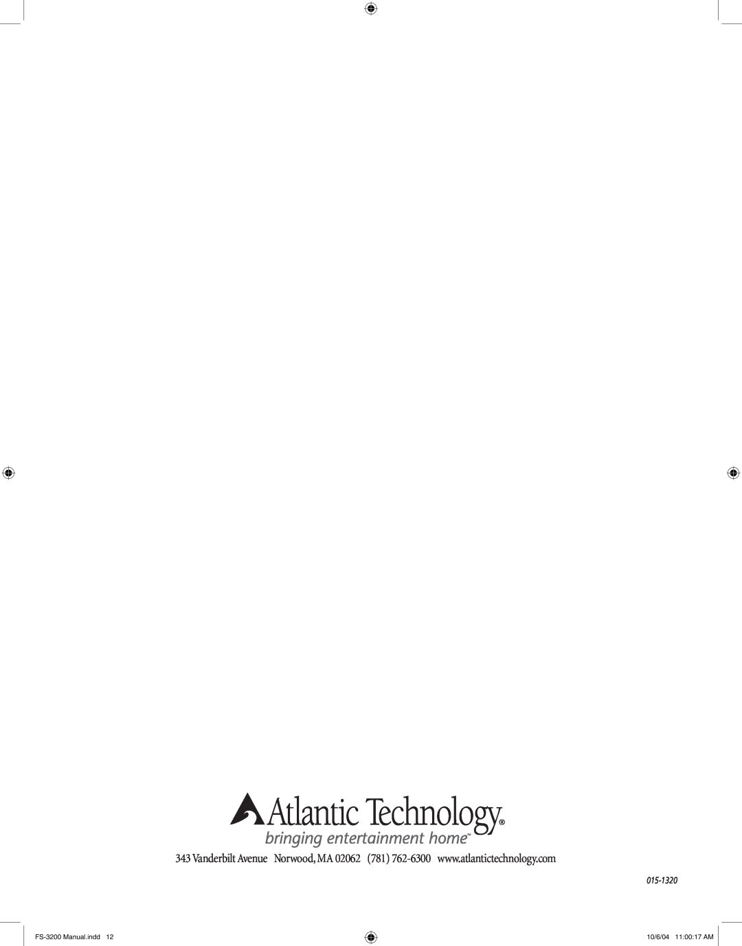 Atlantic Technology instruction manual 015-1320, FS-3200Manual.indd, 10/6/04 11 00 17 AM 