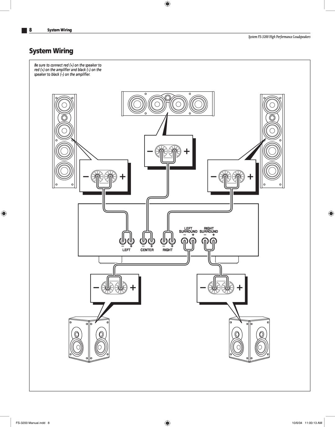 Atlantic Technology System Wiring, System FS-3200High Performance Loudspeakers, FS-3200Manual.indd, 10/6/04 11 00 13 AM 