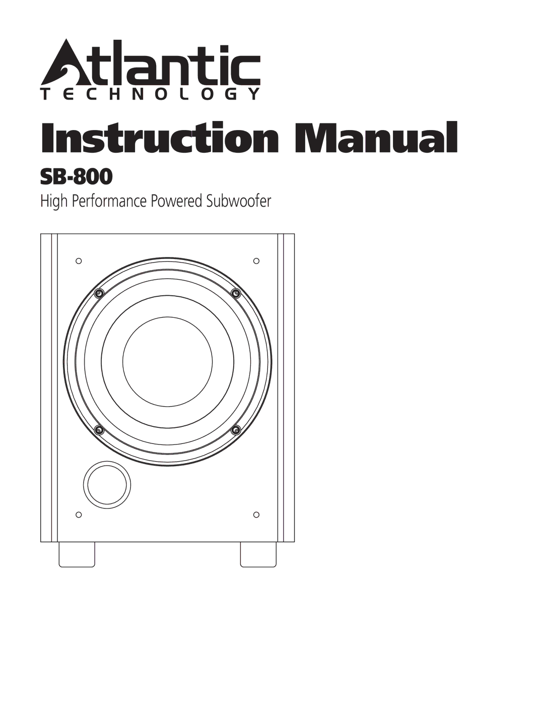 Atlantic Technology SB-800 instruction manual 