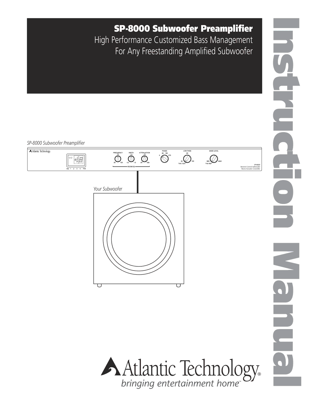 Atlantic Technology instruction manual SP-8000 Subwoofer Preamplifier 