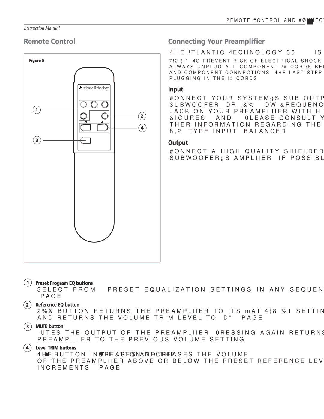 Atlantic Technology SP-8000 instruction manual Remote Control Connecting Your Preamplifier, Input, Output 