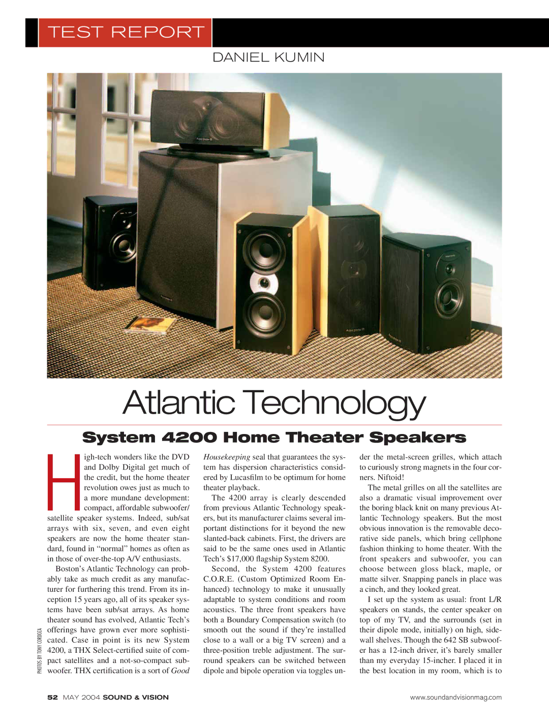 Atlantic Technology manual Atlantic Technology, System 4200 Home Theater Speakers, Daniel Kumin 