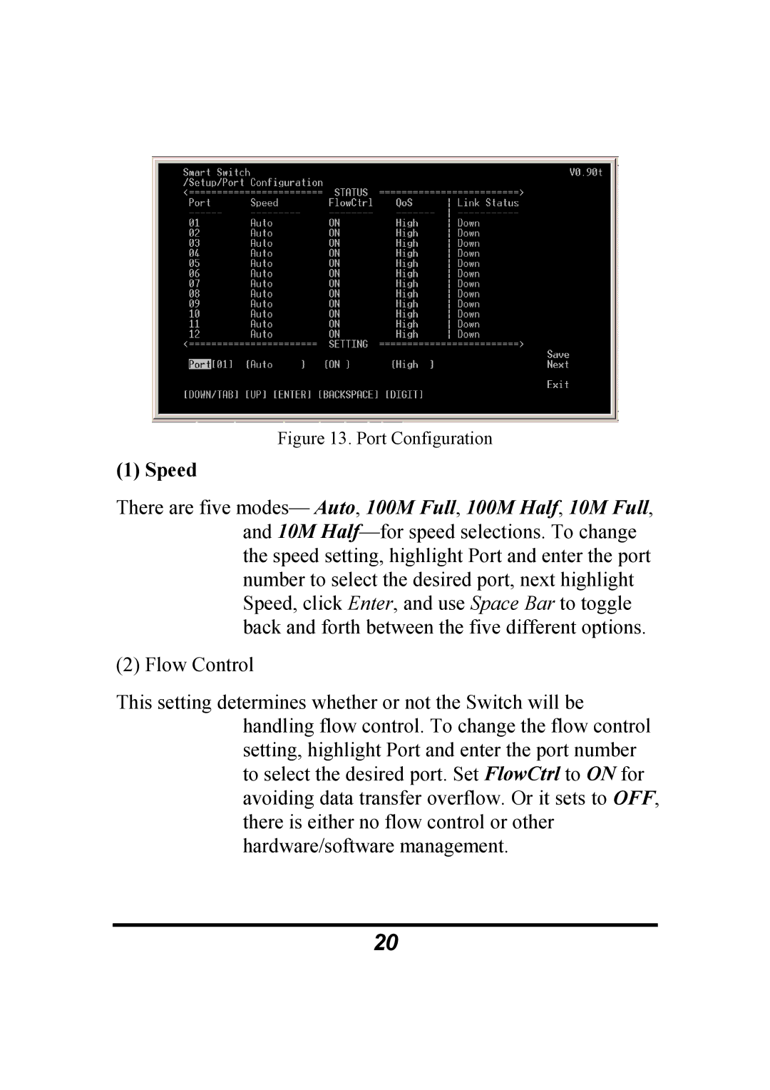 Atlantis Land 10/100Mbps manual Speed, Port Configuration 