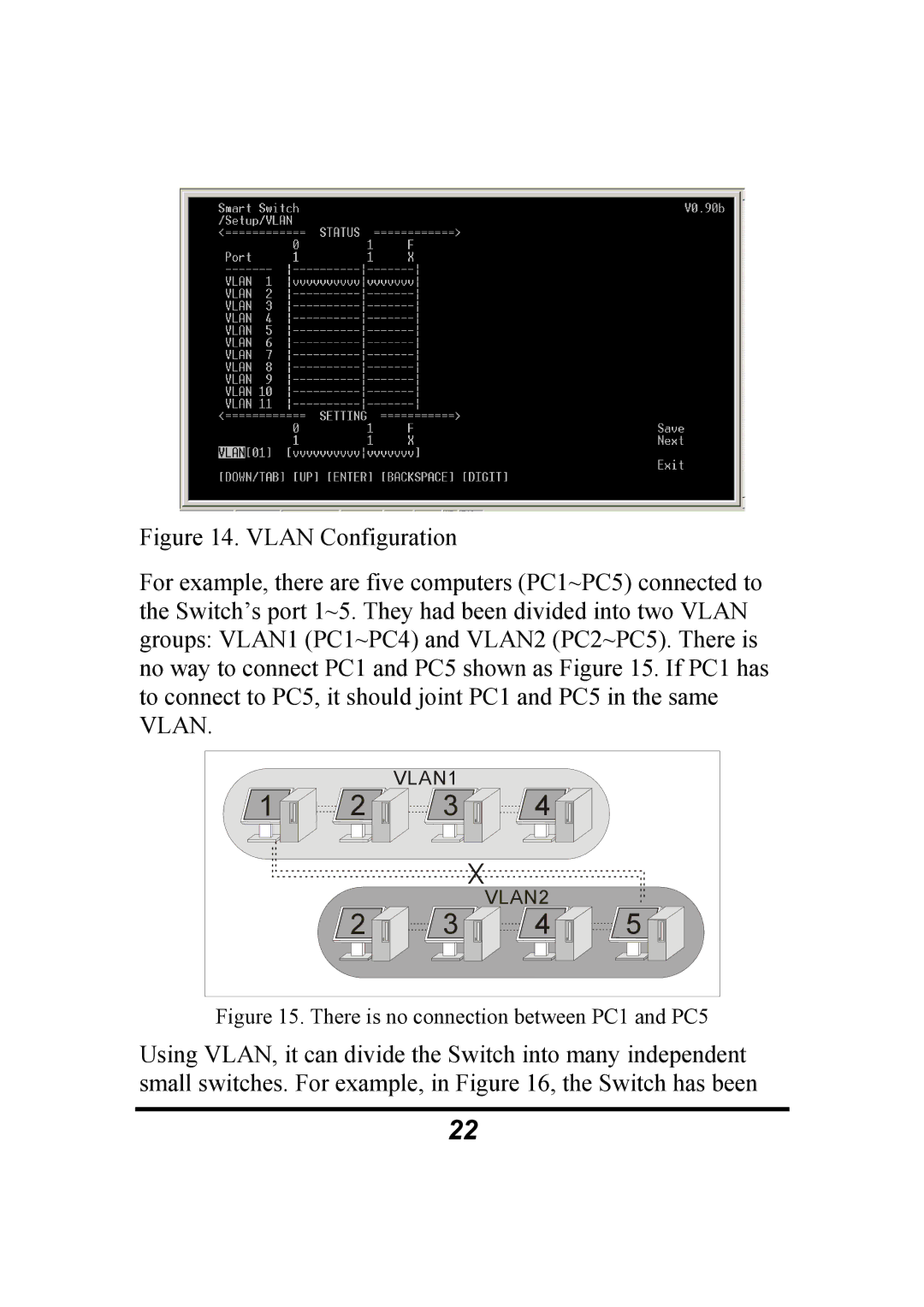 Atlantis Land 10/100Mbps manual There is no connection between PC1 and PC5 