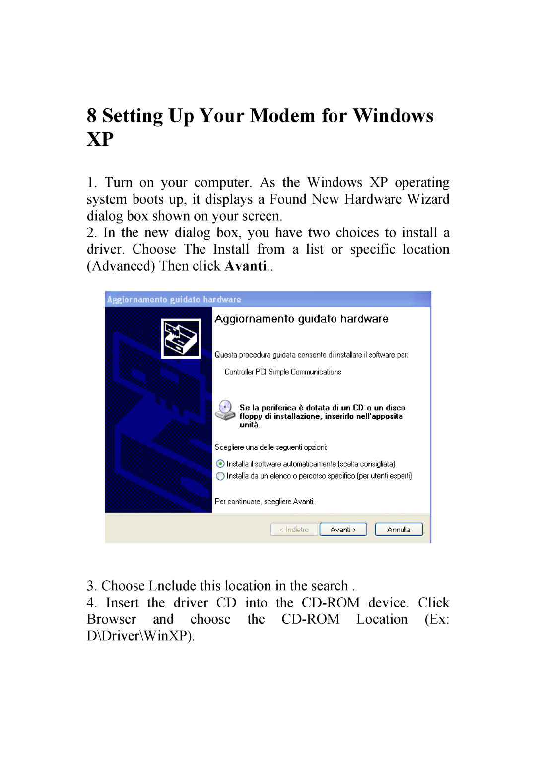 Atlantis Land 56K V.90/V.92 manual Setting Up Your Modem for Windows 