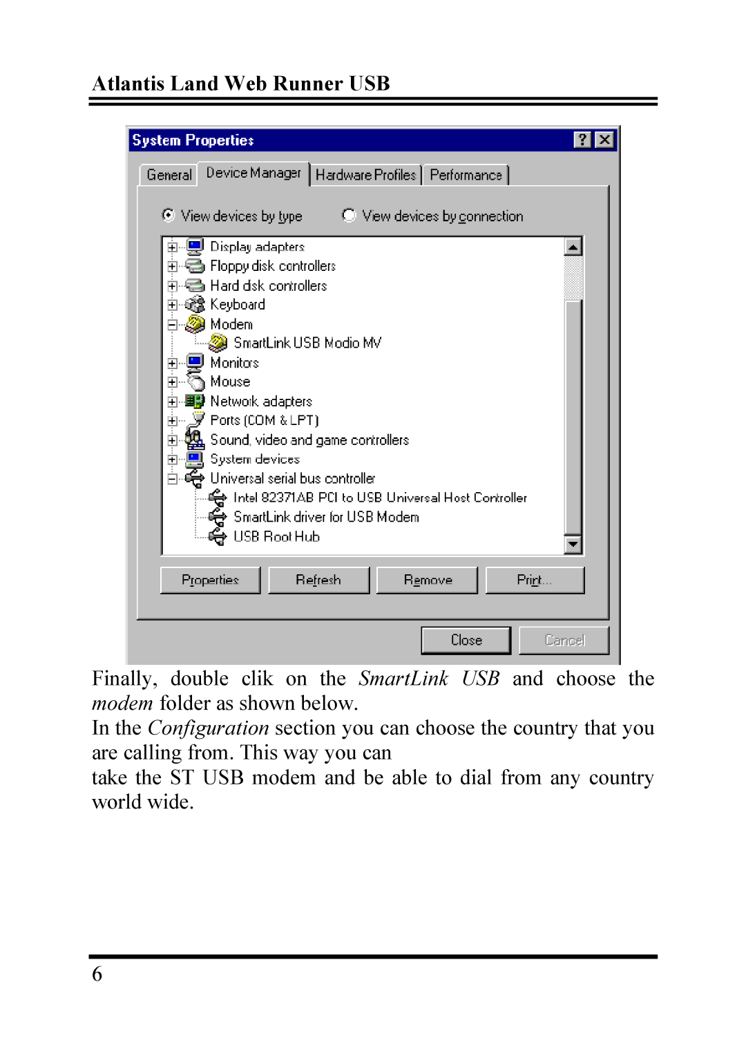 Atlantis Land 56K V.90/V.92 quick start Atlantis Land Web Runner USB 