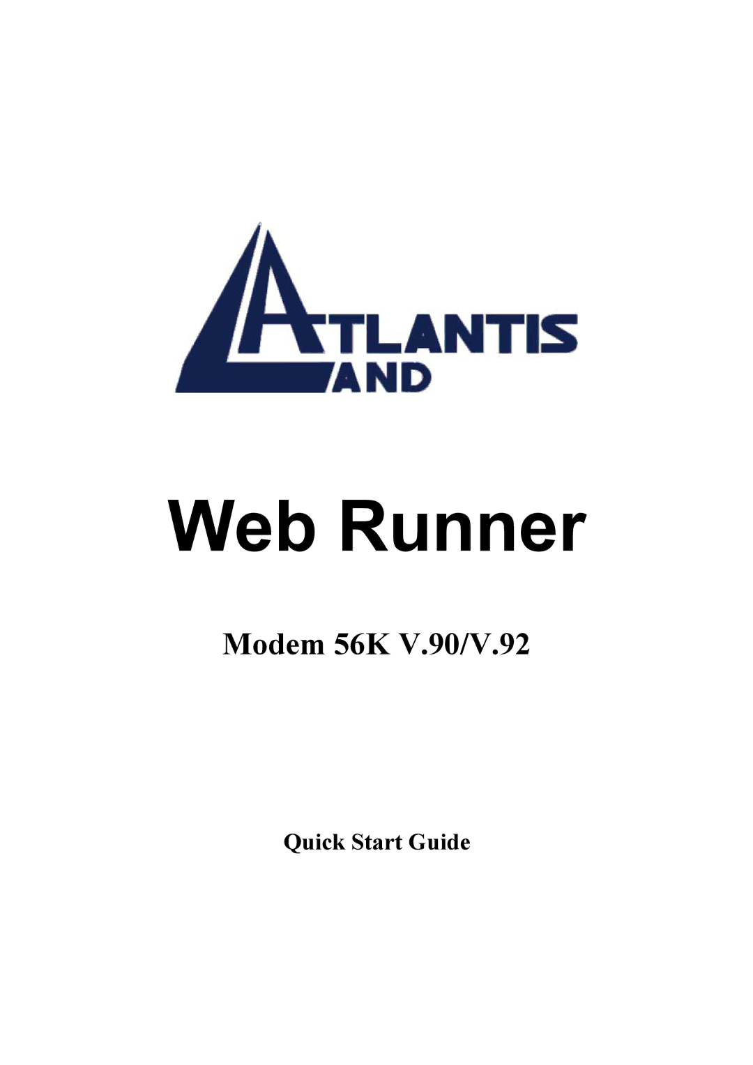 Atlantis Land 56K V.92 quick start Web Runner 