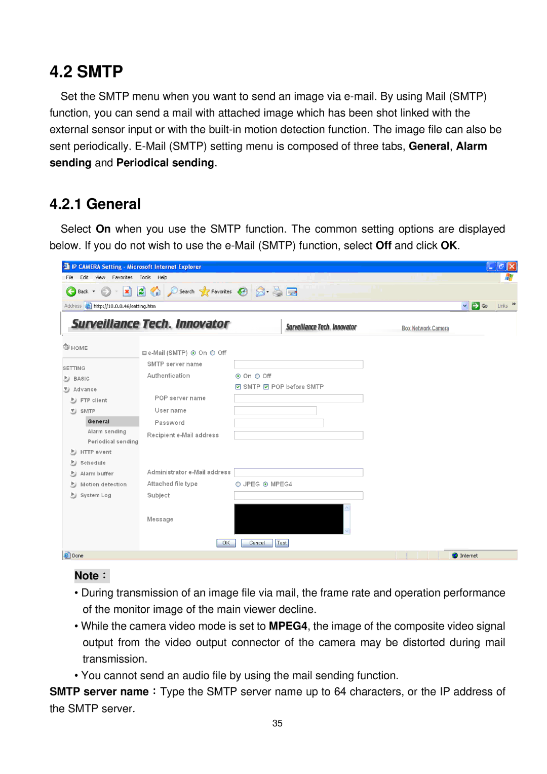 Atlantis Land 800NV manual Smtp, General 