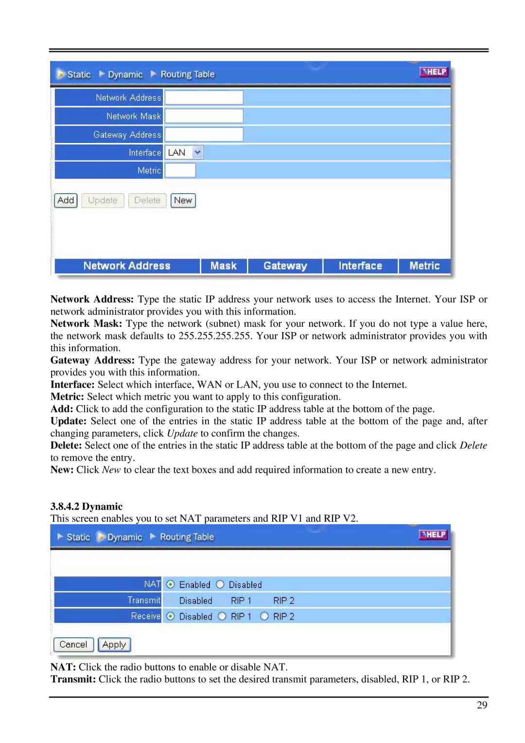 Atlantis Land 899 A02-WR-54G ME01 user manual Dynamic 