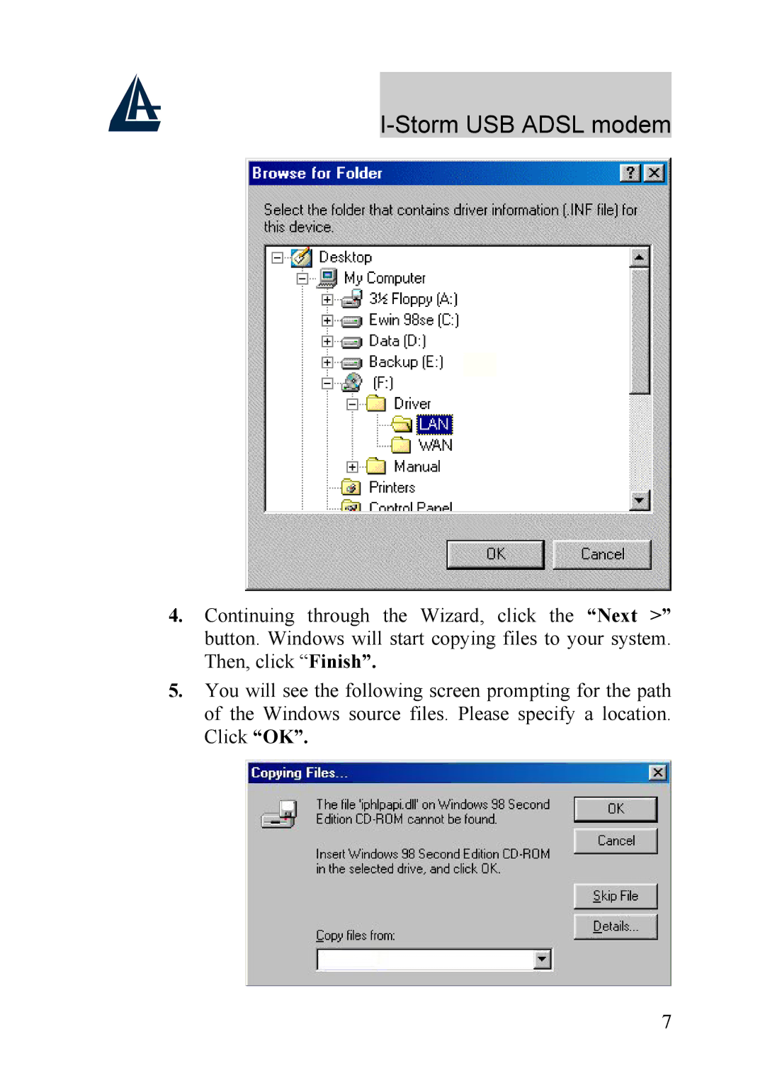 Atlantis Land A01-AU1 manual Storm USB Adsl modem 