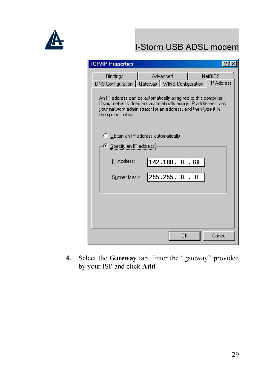 Atlantis Land A01-AU1 manual Storm USB Adsl modem 