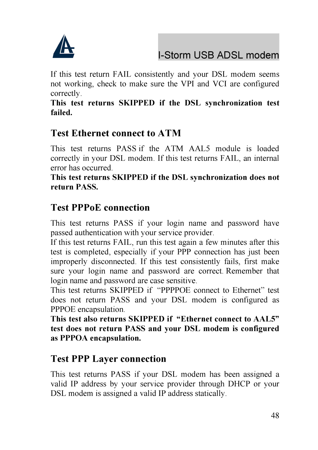 Atlantis Land A01-AU1 manual Test Ethernet connect to ATM 