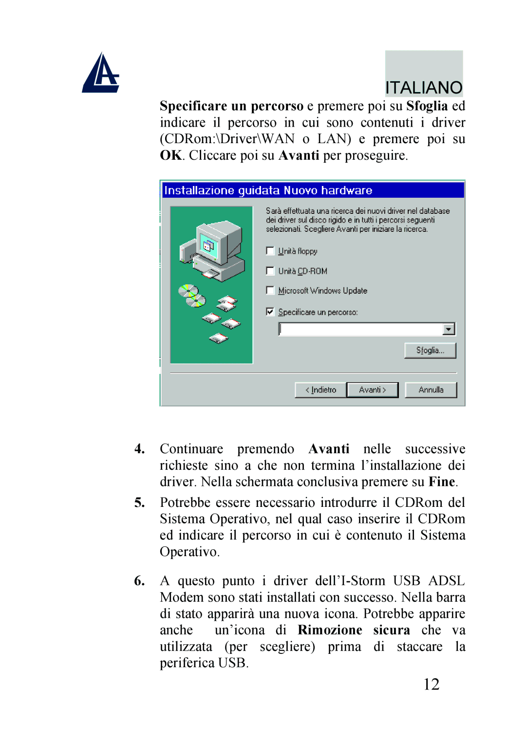 Atlantis Land A01-AU2 manual Italiano 