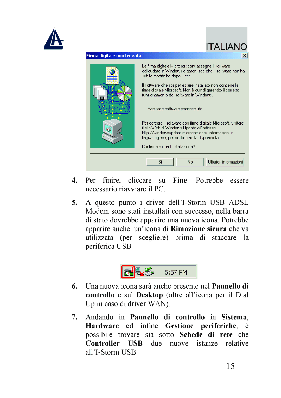 Atlantis Land A01-AU2 manual Italiano 