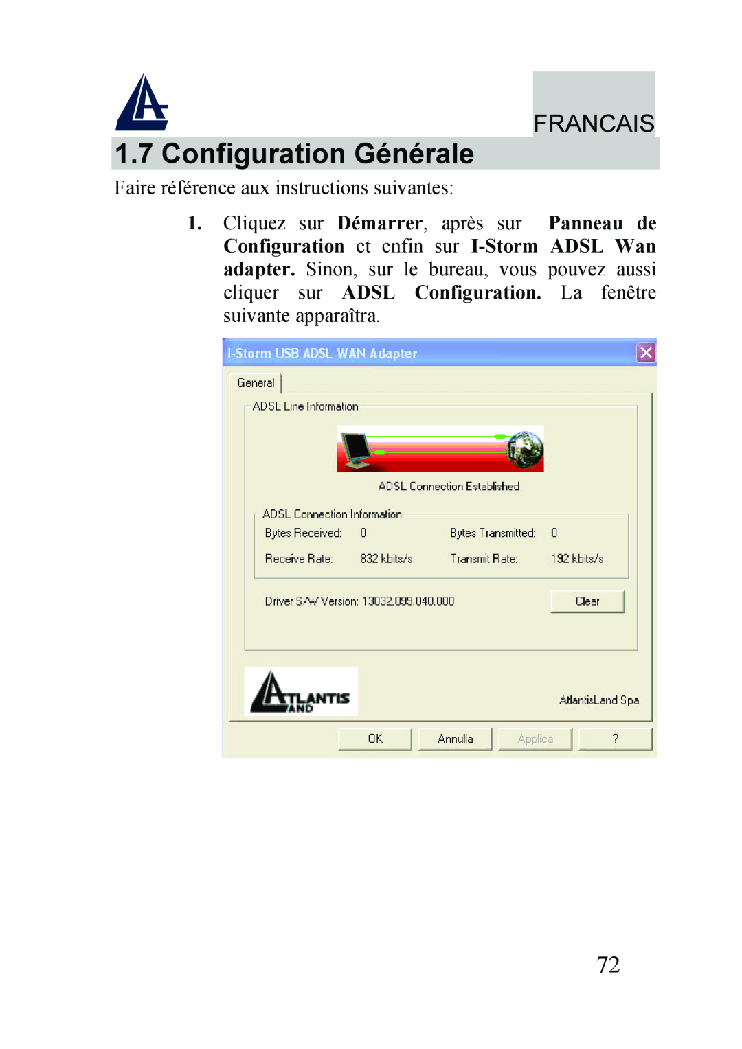 Atlantis Land A01-AU2 manual Configuration Générale 