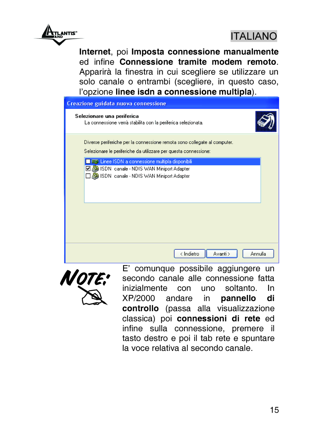 Atlantis Land A01-IU1 manual Italiano 