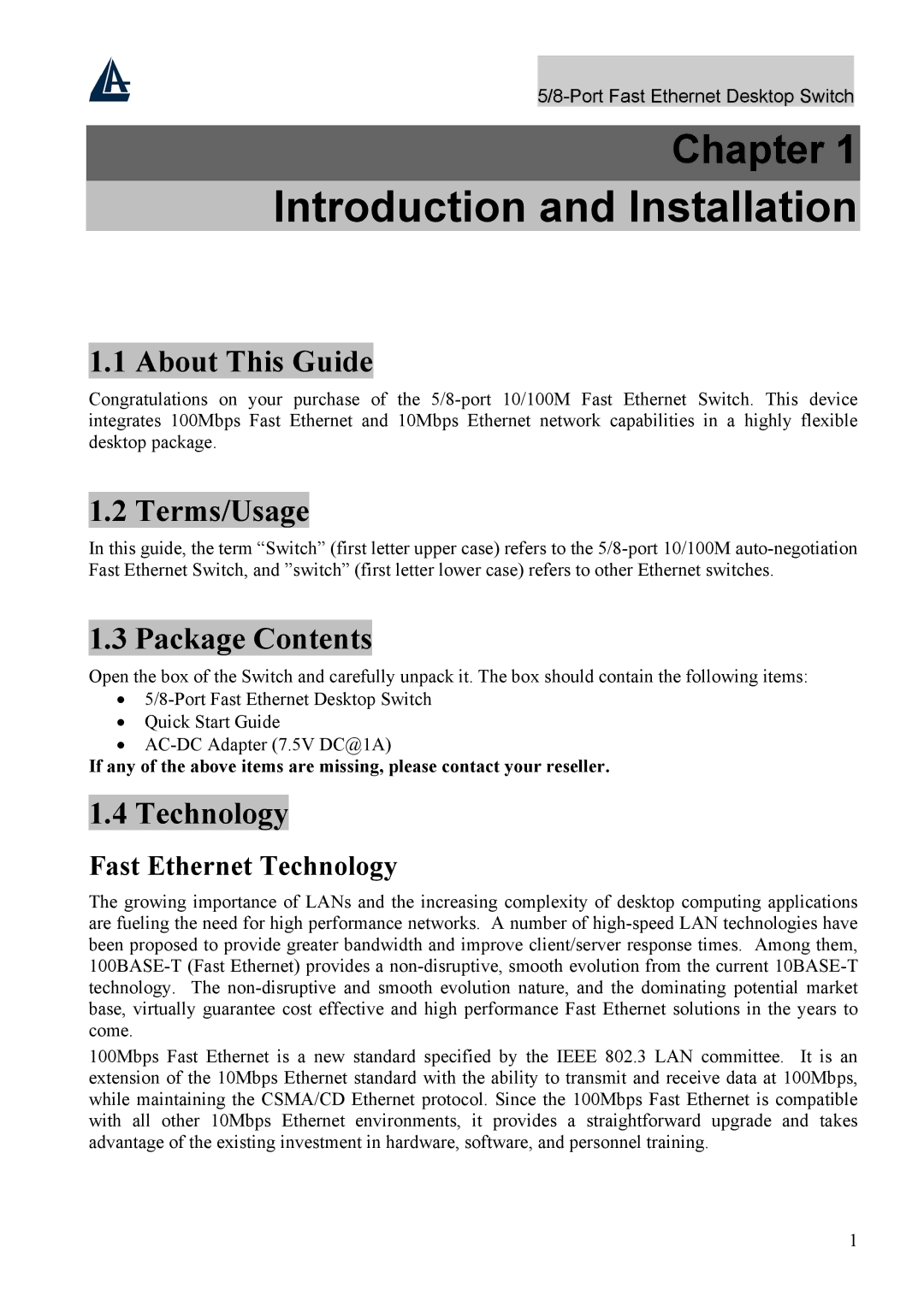 Atlantis Land A02-F8P, A02-F5P user manual About This Guide, Terms/Usage, Package Contents, Technology 