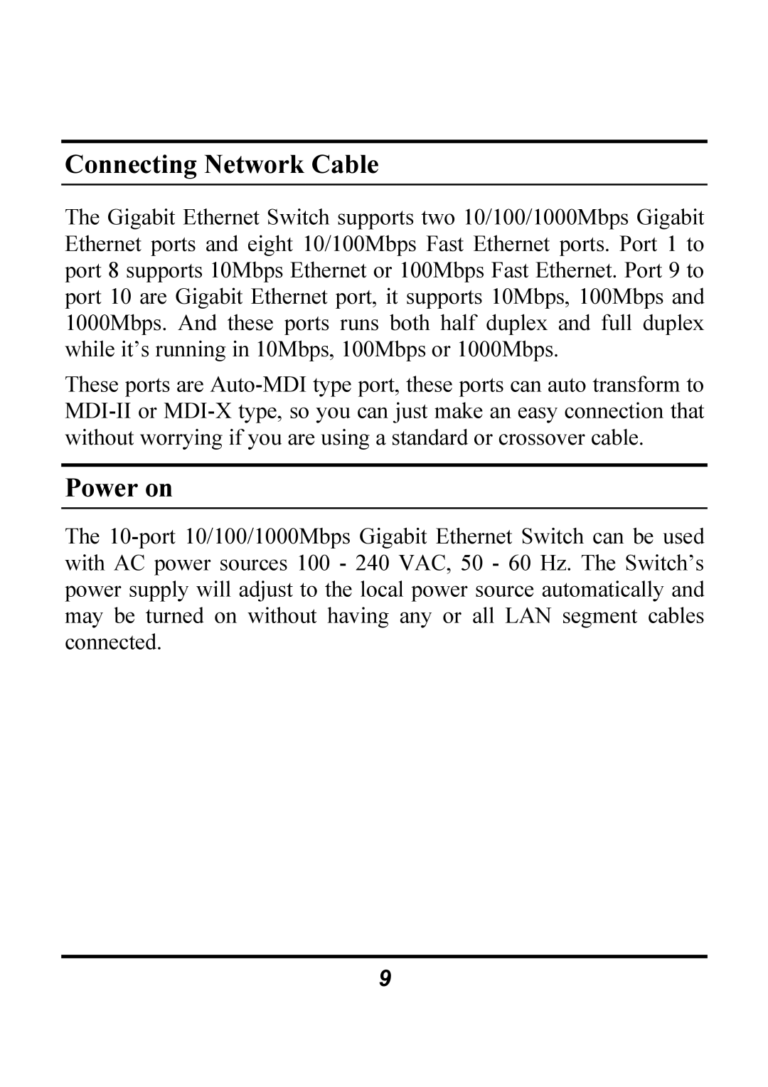 Atlantis Land A02-F8-2C/M2 manual Connecting Network Cable, Power on 