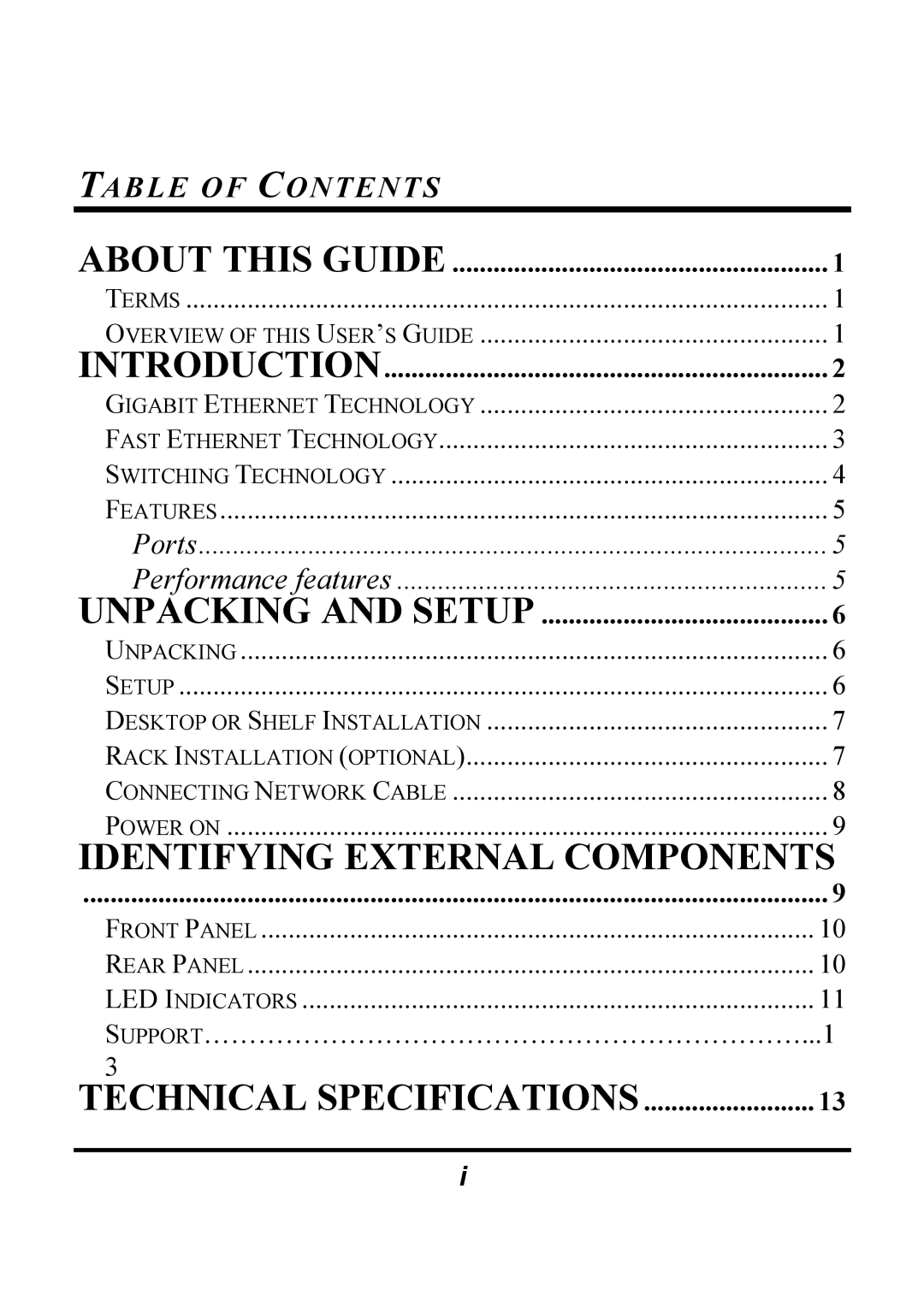 Atlantis Land A02-G4(8)/M2 manual Technical Specifications, Table of Contents 