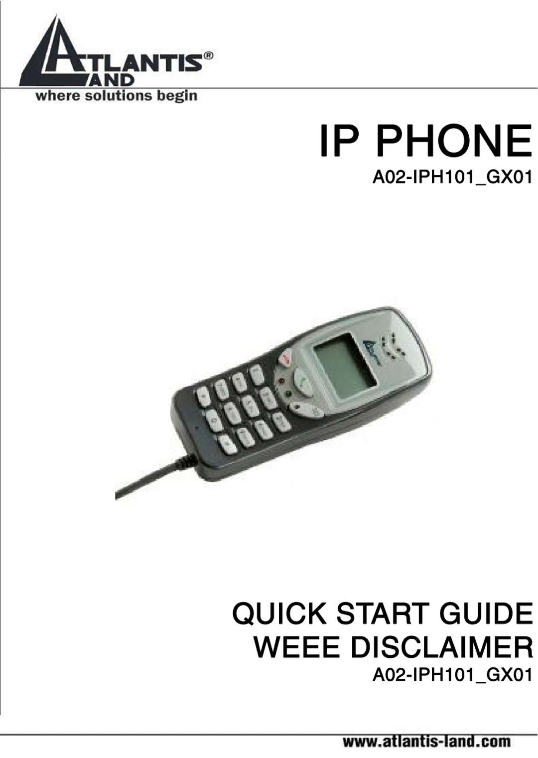 Atlantis Land A02-IPH101_GX01 quick start IP Phone 