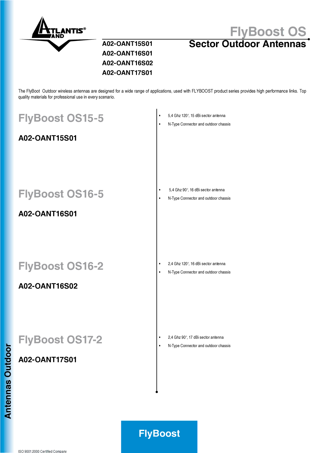 Atlantis Land A02-OANT16S01, A02-OANT16S02 manual FlyBoost OS15-5, FlyBoost OS16-5, FlyBoost OS16-2, FlyBoost OS17-2 